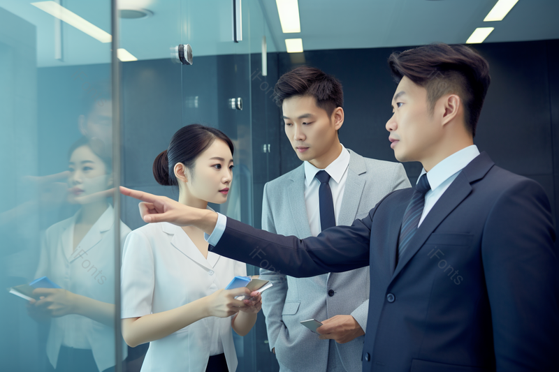 两男一女在会议室开会的商务团队摄影背景,高清,摄影图,摄影图片,图片大全,摄影图免费下载